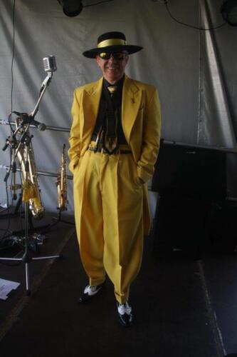 Suited and booted in yellow